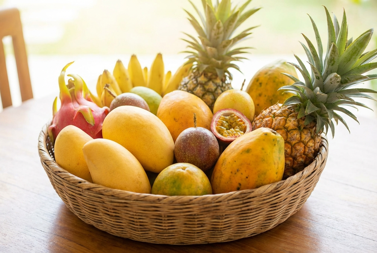新鲜热带水果篮